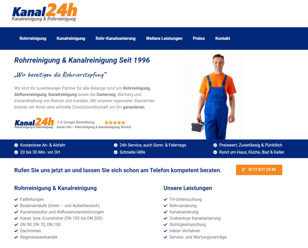 Kanal24h - Rohrreinigung Service